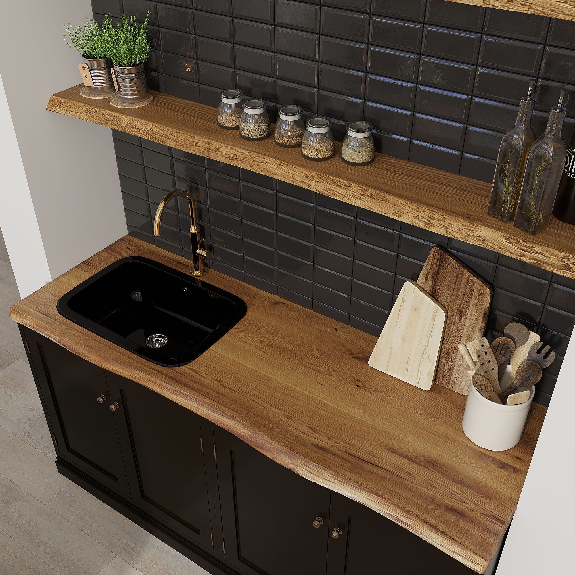 Fensterbank Holz aus Massivholz Eiche 40mm Dicke