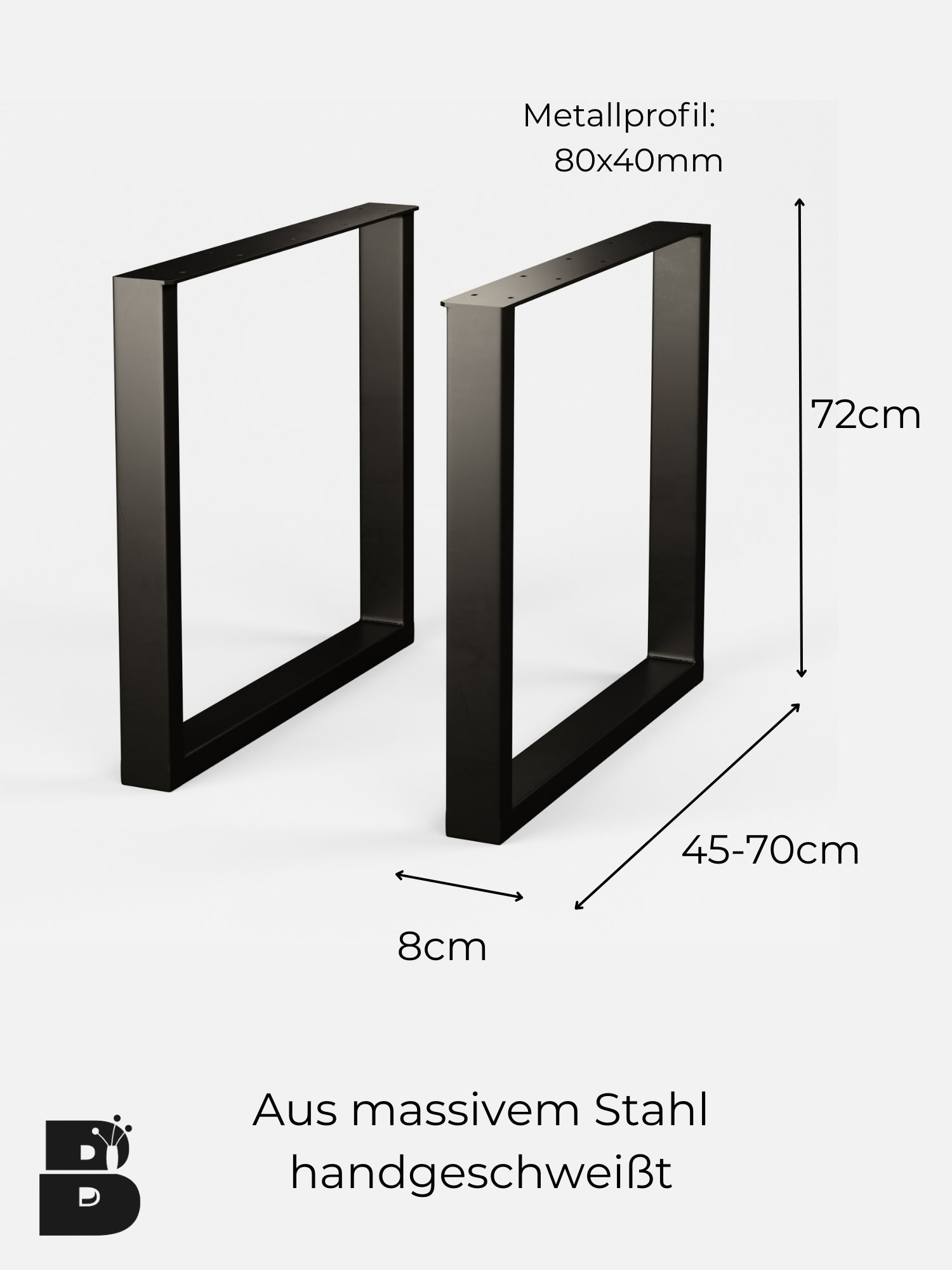 Massivholz Schreibtisch U-Gestell