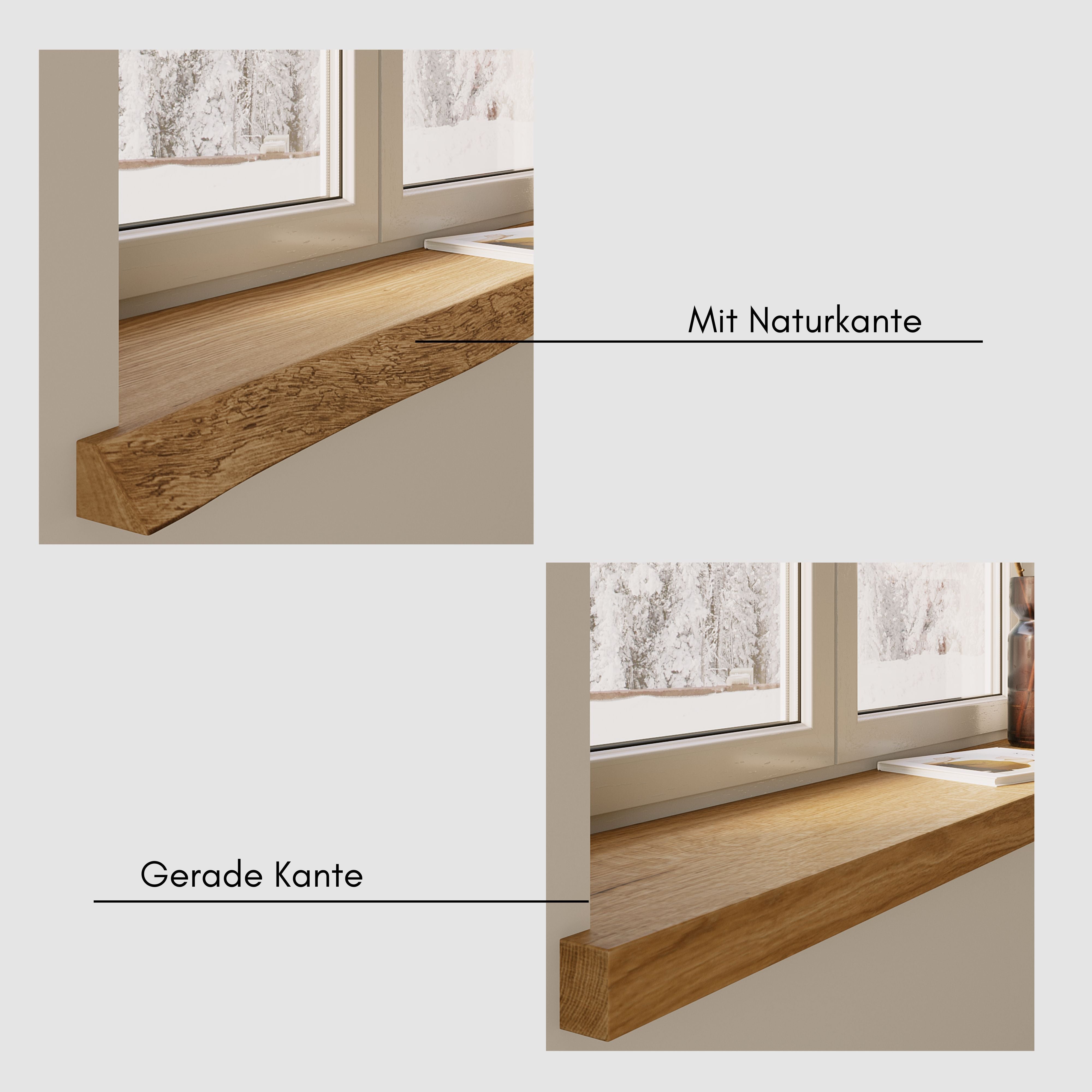 Fensterbank Holz aus Massivholz Eiche 40mm Dicke