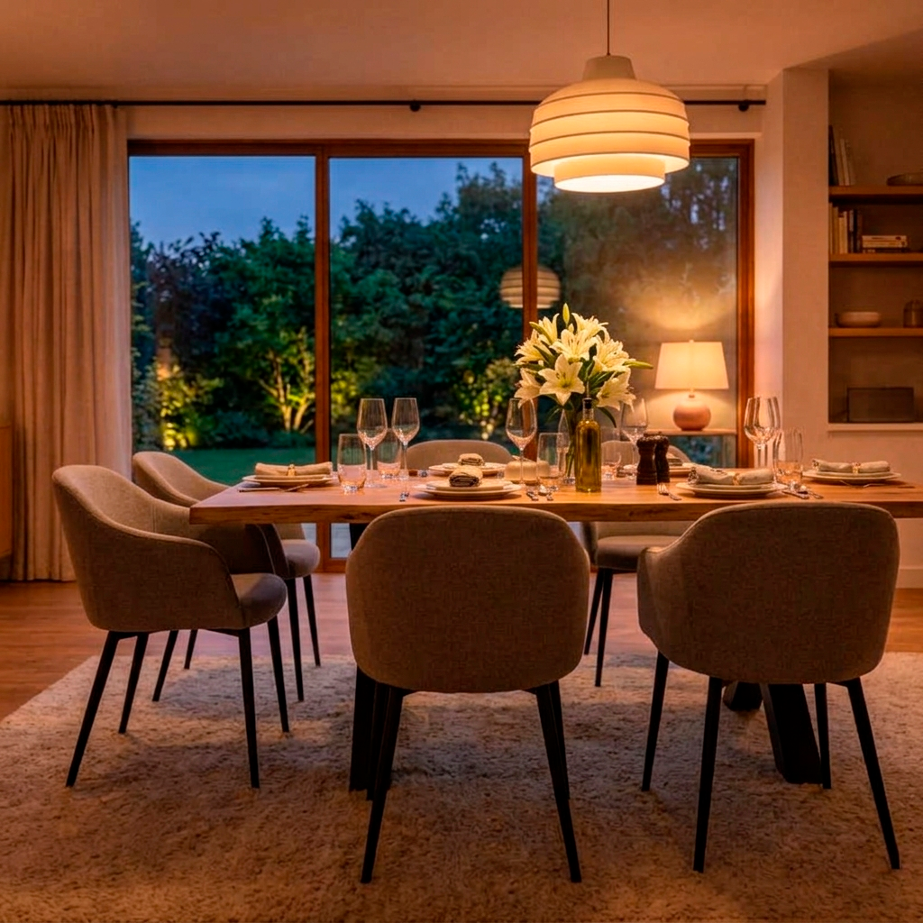 Solid Wood Dining Table with Straight Edges and U-Legs