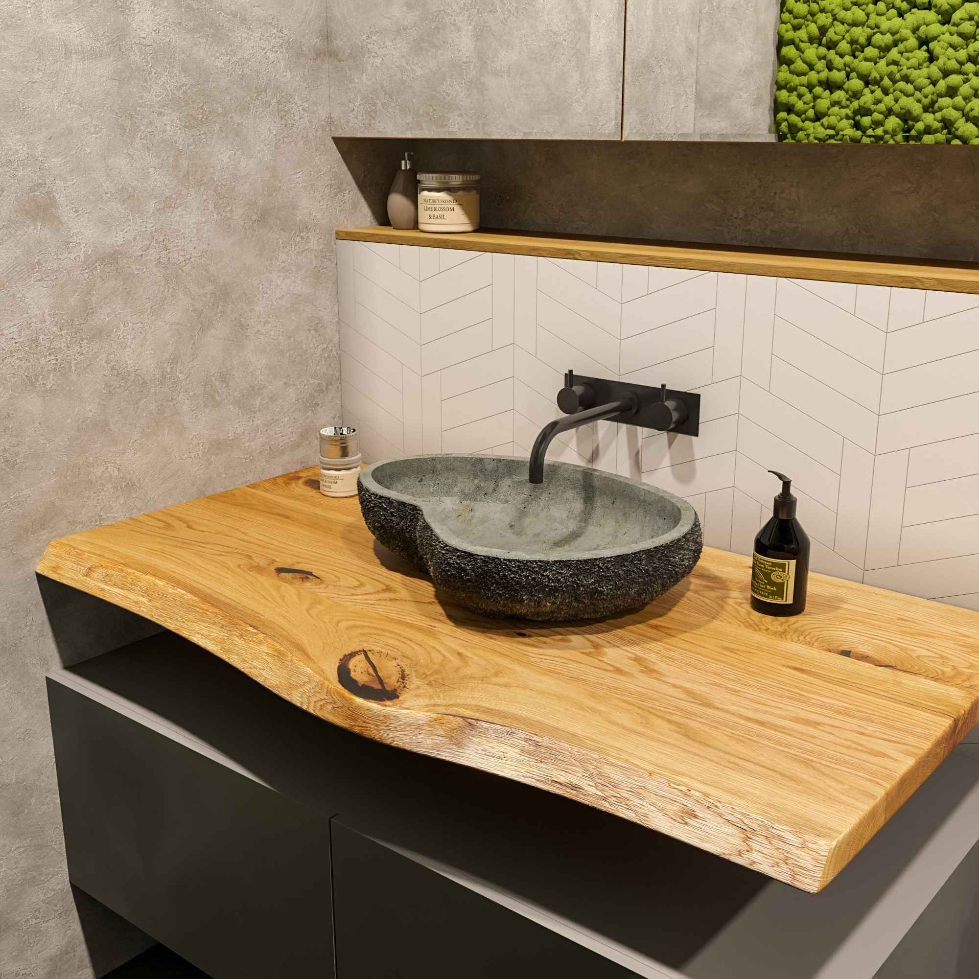 Waschtischplatte Holz für Waschbecken - 3-Tage-Lieferung