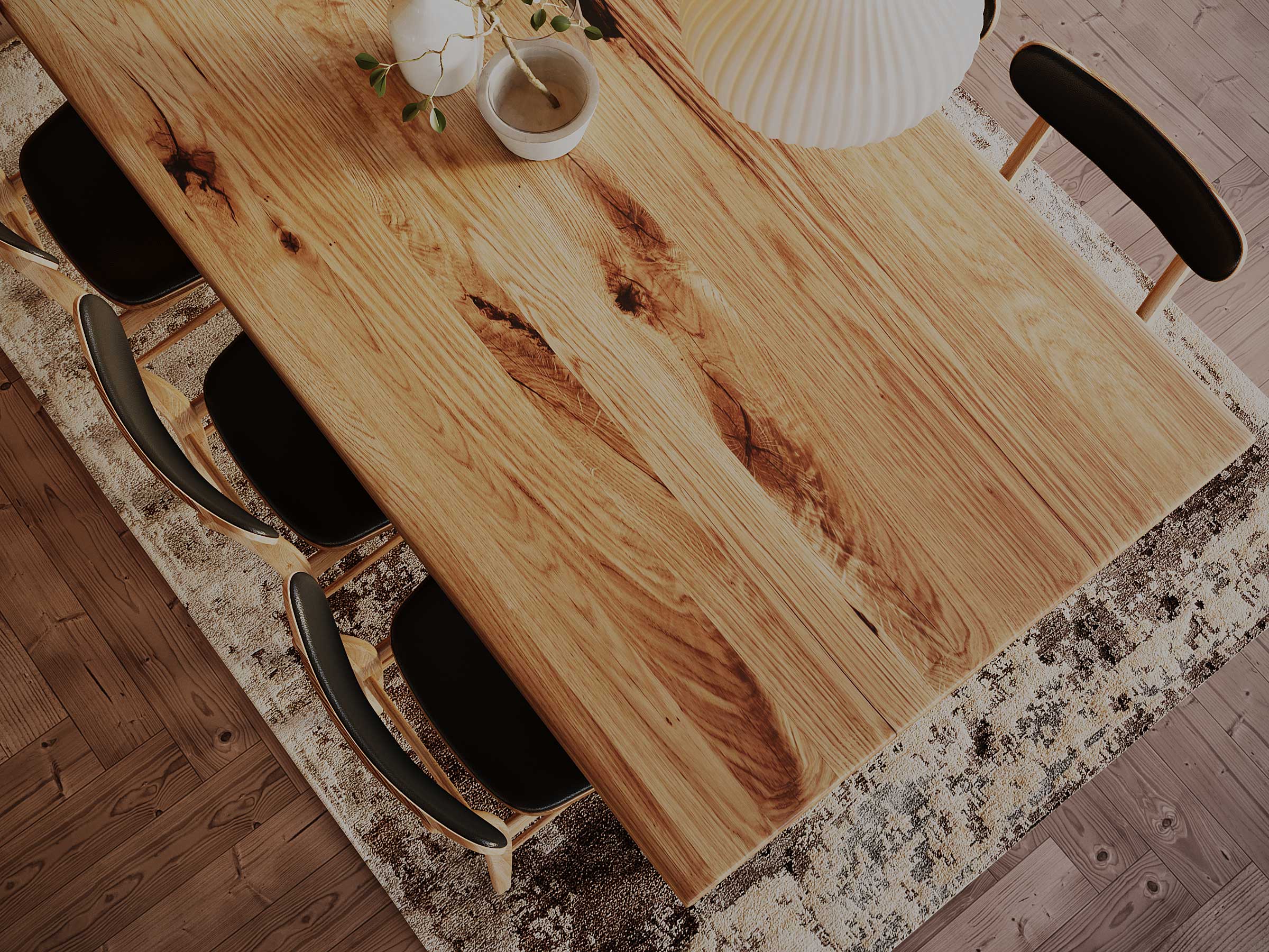 Esstisch Holz Massiv mit geraden Kanten und U-Gestell