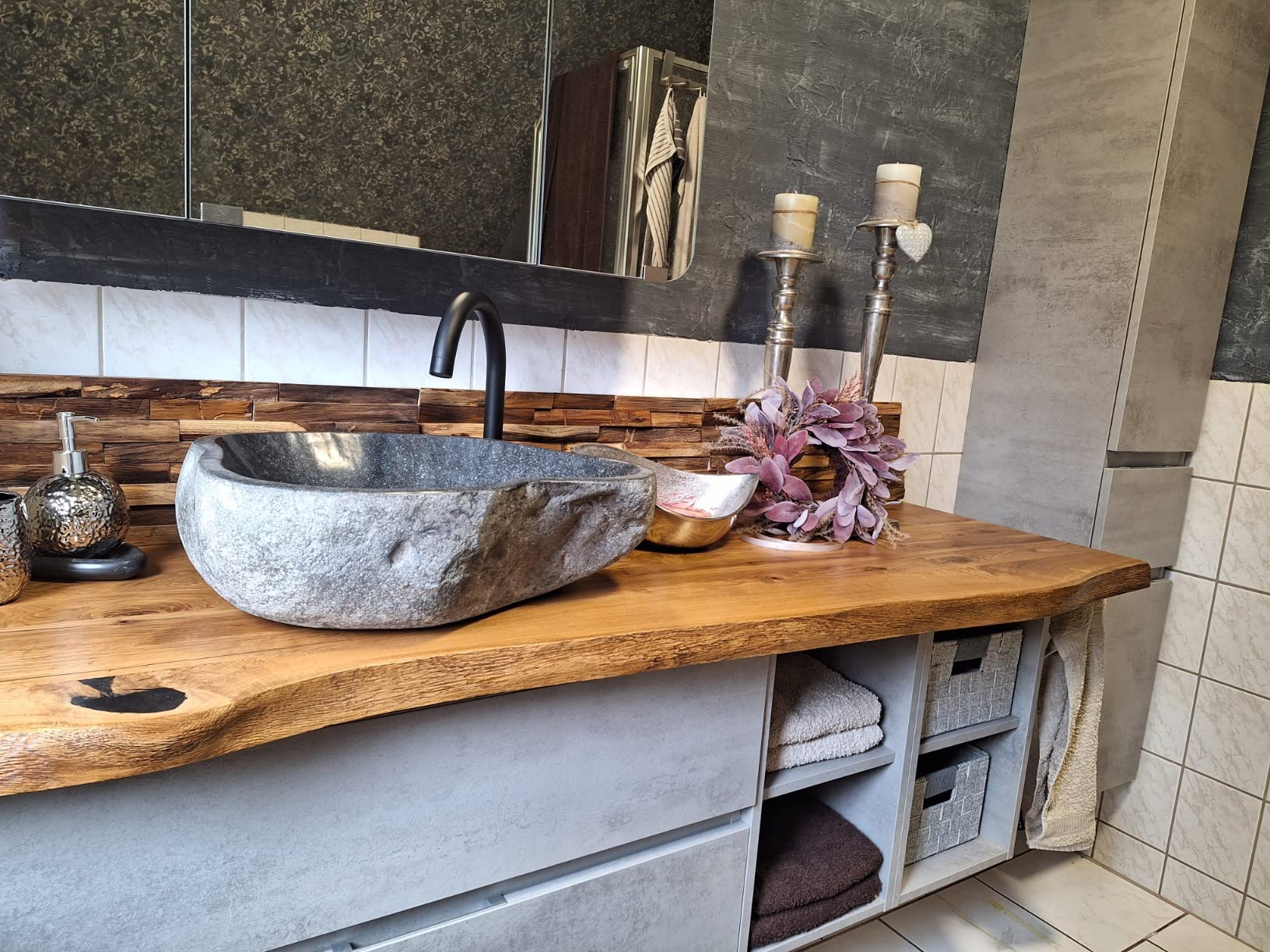 Waschtischplatte Holz für Waschbecken - 3-Tage-Lieferung